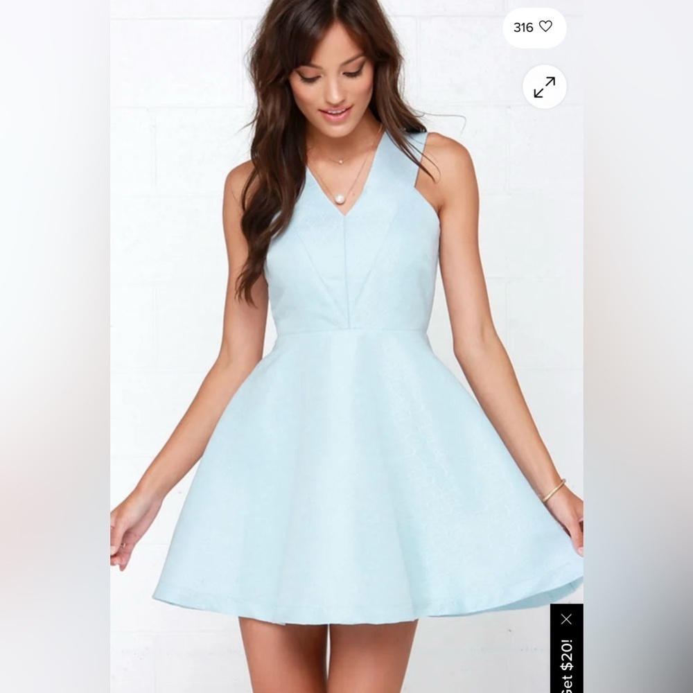 FRNCH Light Blue Sleeveless Dress - Picture 2 of 7